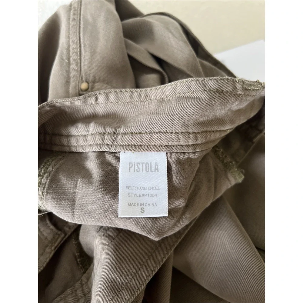 Pistola Maxi Skirt Button Front Womens Size S Olive Green High Waist Boho NEW